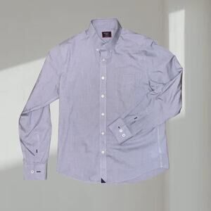 UNTUCKit Shirt – Blue Micro-Check Button-Down (Medium)